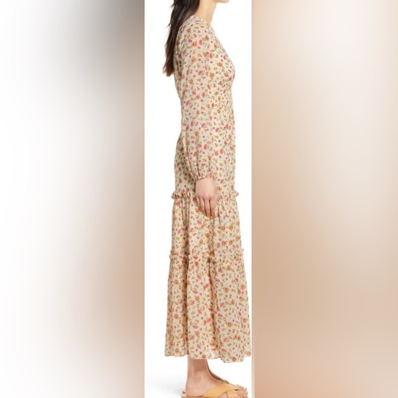 Lost + Wander Tiered Floral Smocked Midi Dress – Size S ( excellent condition ) - Picture 5 of 13